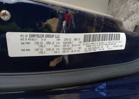 2014 Chrysler Town & Country Touring-L 30Th Anniversary z USA, uszkodzony, nr VIN 2C4RC1CG2ER413077